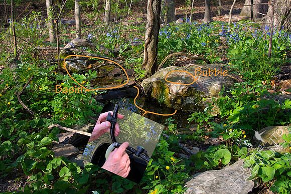 Bubbler Area Labeled showing tubing to bubble and basin