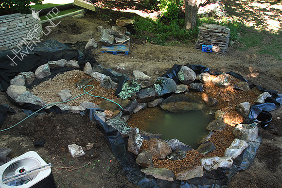 9-12-07 Water Garden construction at end of 2nd day